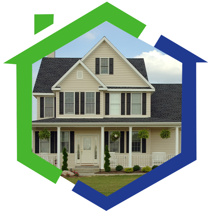 Residential home with newly installed roof by Rocklane Co. General Contractors, LLC